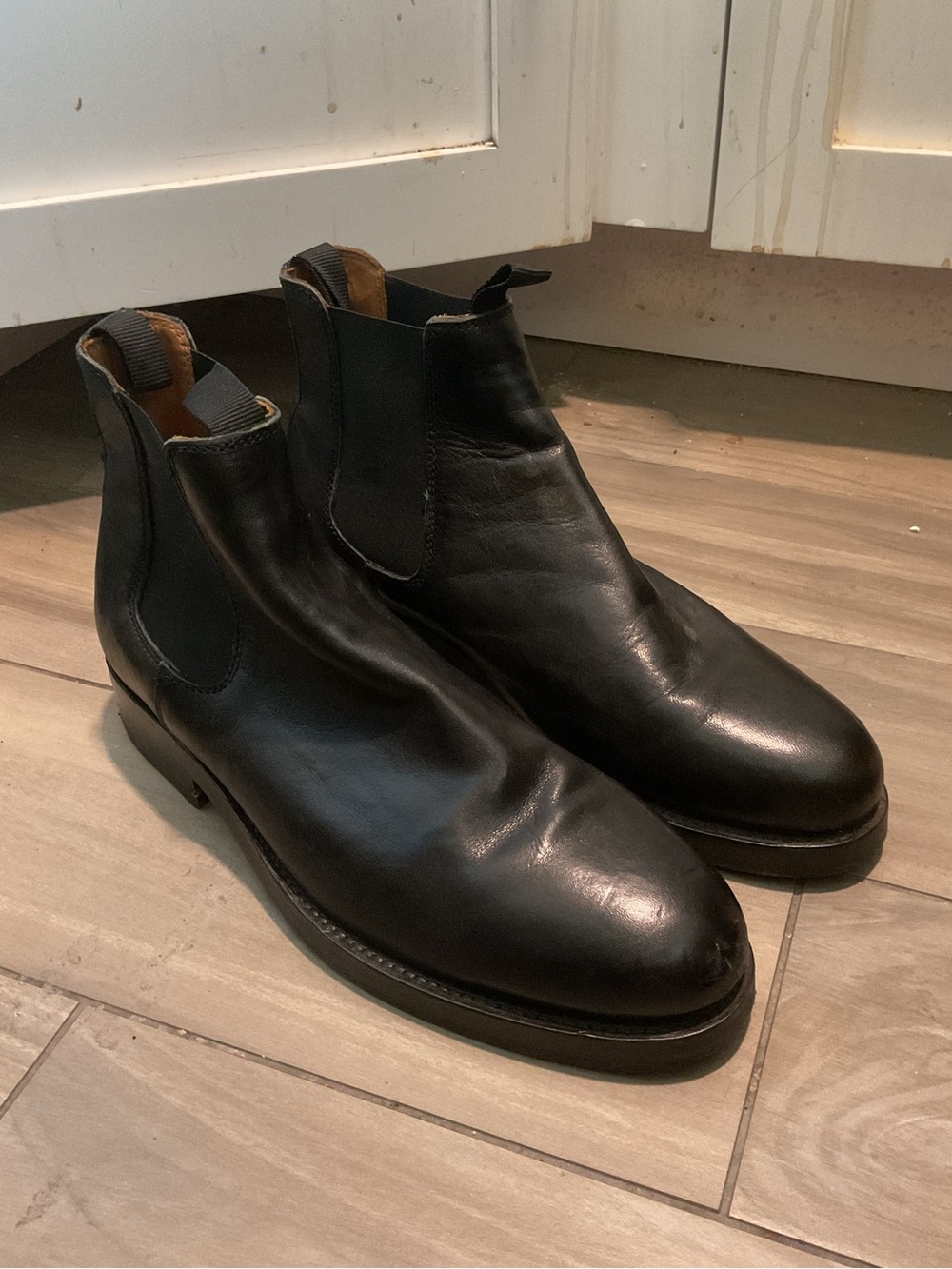 Belstaff Vintage Black Leather Moto Chelsea Western Ankle Boots Shoes sz 11